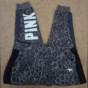 PINK Victoria's Secret Leopard Cheetah Print Activewear Sweatpants Joggers